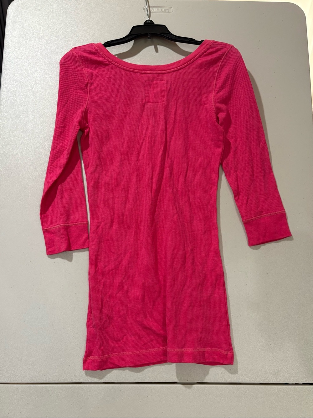 Vintage Y2K Hollister Hot Pink 3/4 Sleeve Henley Top NWT Rare - Picture 8 of 8